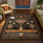 Ravin Washable Ancient Egyptian Revival Cat Black Rug Area Rugs Lahome 5' x 7'