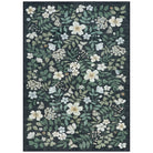 Lahome Washable Vintage Botanical Floral Black Area Rug for living room