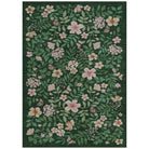 Lahome Washable Vintage Botanical Floral Green Area Rug for living room