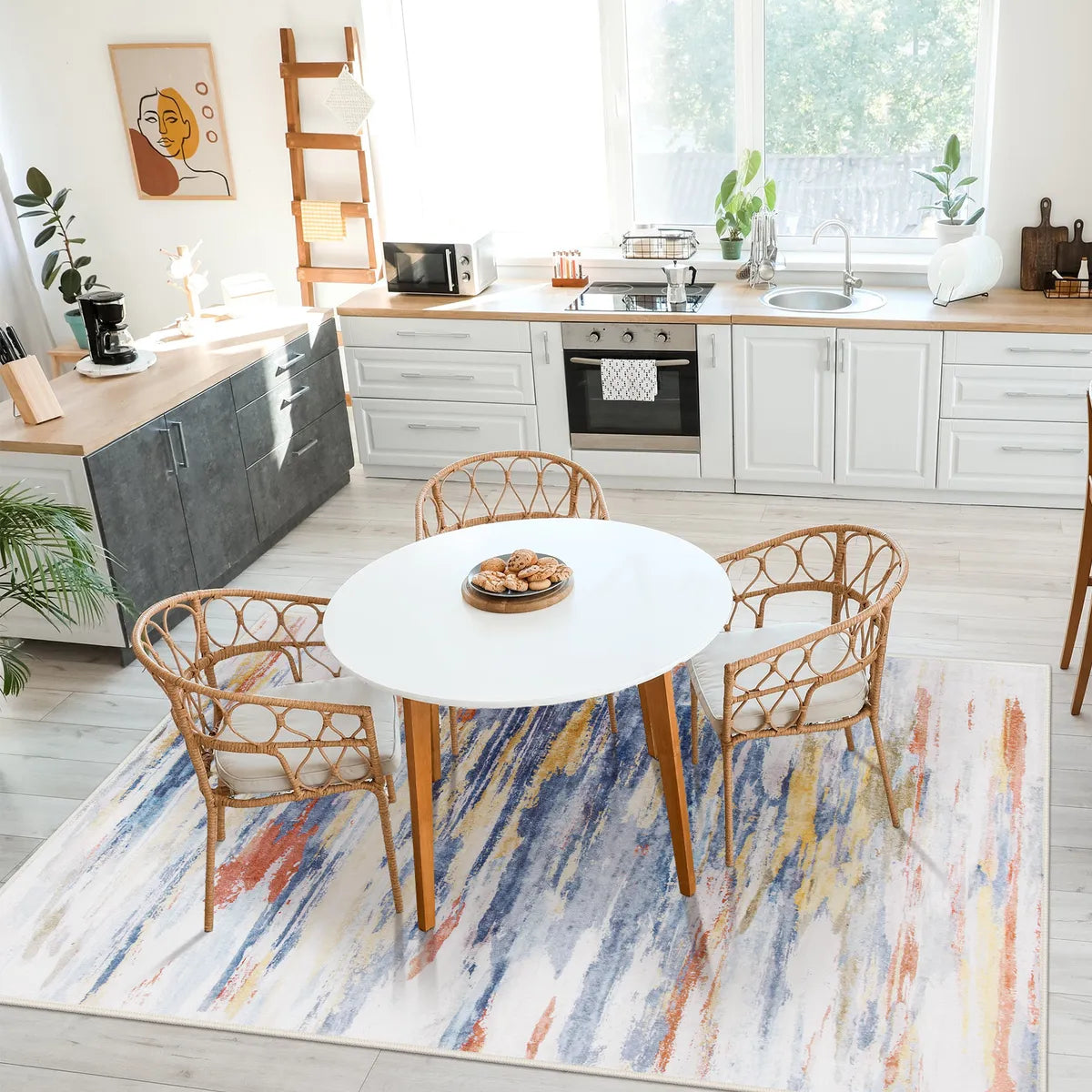 Ripple Washable Abstract Washable Colorful Rug Rugs Lahome