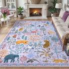 Roam Washable Jungle Animals Purple Rug Rugs Lahome 5' x 7'