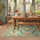 Rosalie Washable Boho Birdsong Floral Garden Light Green Rug Area Rugs Lahome