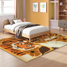 Roza Washable Playful Tiger Orange kids Rug Area Rugs Lahome