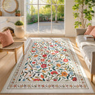 Solace Washable Boho French Elegant Floral Colorful Rug Rugs Lahome 5' x 7'
