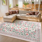 Solace Washable Boho French Elegant Floral Pink Rug Rugs Lahome
