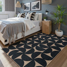 Solaro Washable Boho Geometric Easy Jute Black Indoor/Outdoor Rug Easy Jute Rug Lahome