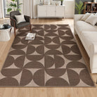 Solaro Washable Boho Geometric Easy Jute Brown Indoor/Outdoor Rug Easy Jute Rug Lahome 5' x 7'