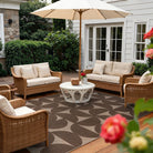 Solaro Washable Boho Geometric Easy Jute Brown Indoor/Outdoor Rug Easy Jute Rug Lahome