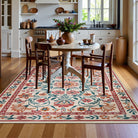 Stacy Washable Floral Vintage Botanical Dark-Pink Rug Area Rugs Lahome