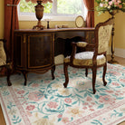 Stacy Washable Floral Vintage Botanical Light-Pink Rug Area Rugs Lahome