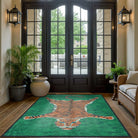 Totem Washable Aesthetic Tiger Green Rug Rugs Lahome