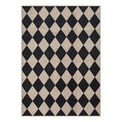 Coline Washable Geometric Checkered Easy Jute Black Indoor/Outdoor Rug Easy Jute Area Rug Lahome