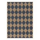 Coline Washable Geometric Checkered Easy Jute Blue Indoor/Outdoor Rug Easy Jute Area Rug Lahome