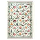 Ondule Christmas Washable Wreath Tree Plaid Ivory Beige Rug Area Rugs Lahome