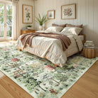 Vernay Washable Forest Woodland Light Green Rug Area Rugs Lahome
