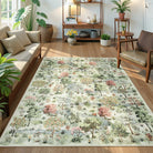 Vernay Washable Forest Woodland Light Green Rug Area Rugs Lahome 5' x 7'