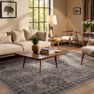 Zoe Washable Neutral Textured Vintage Insect Brown Rug Area Rugs Lahome