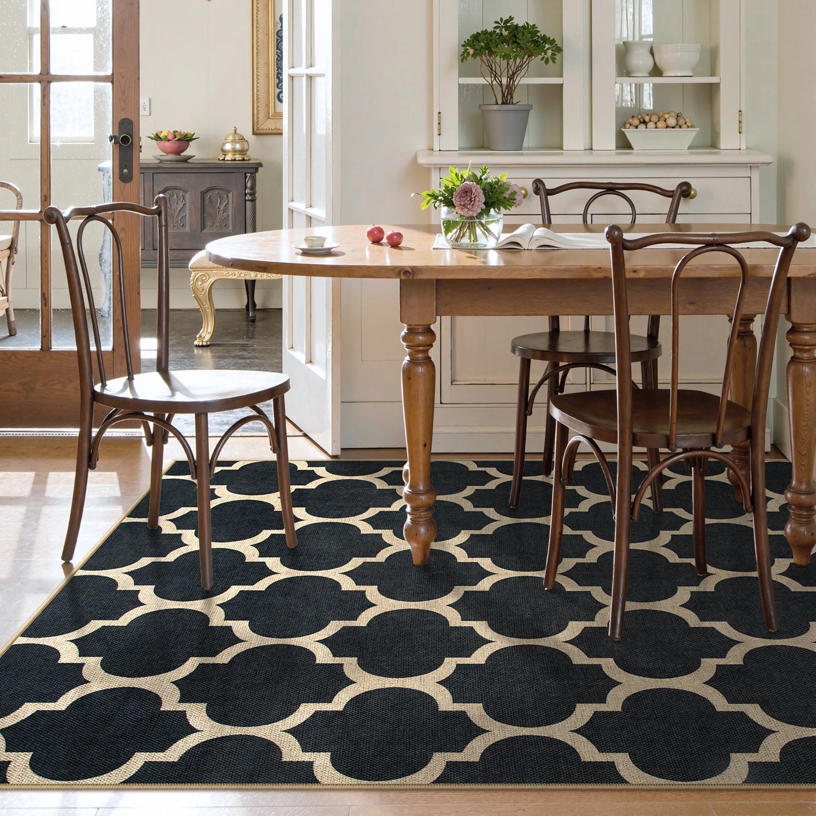 SUNDEREY Moroccan Geometric Area Rug, Washable Bedroom Rug,Easy Jute Indoor Outdoor Carpet, Farmhouse Checkered Non Slip Black Carpet for Office Couch Entrance Kitchen Walmart Walmart