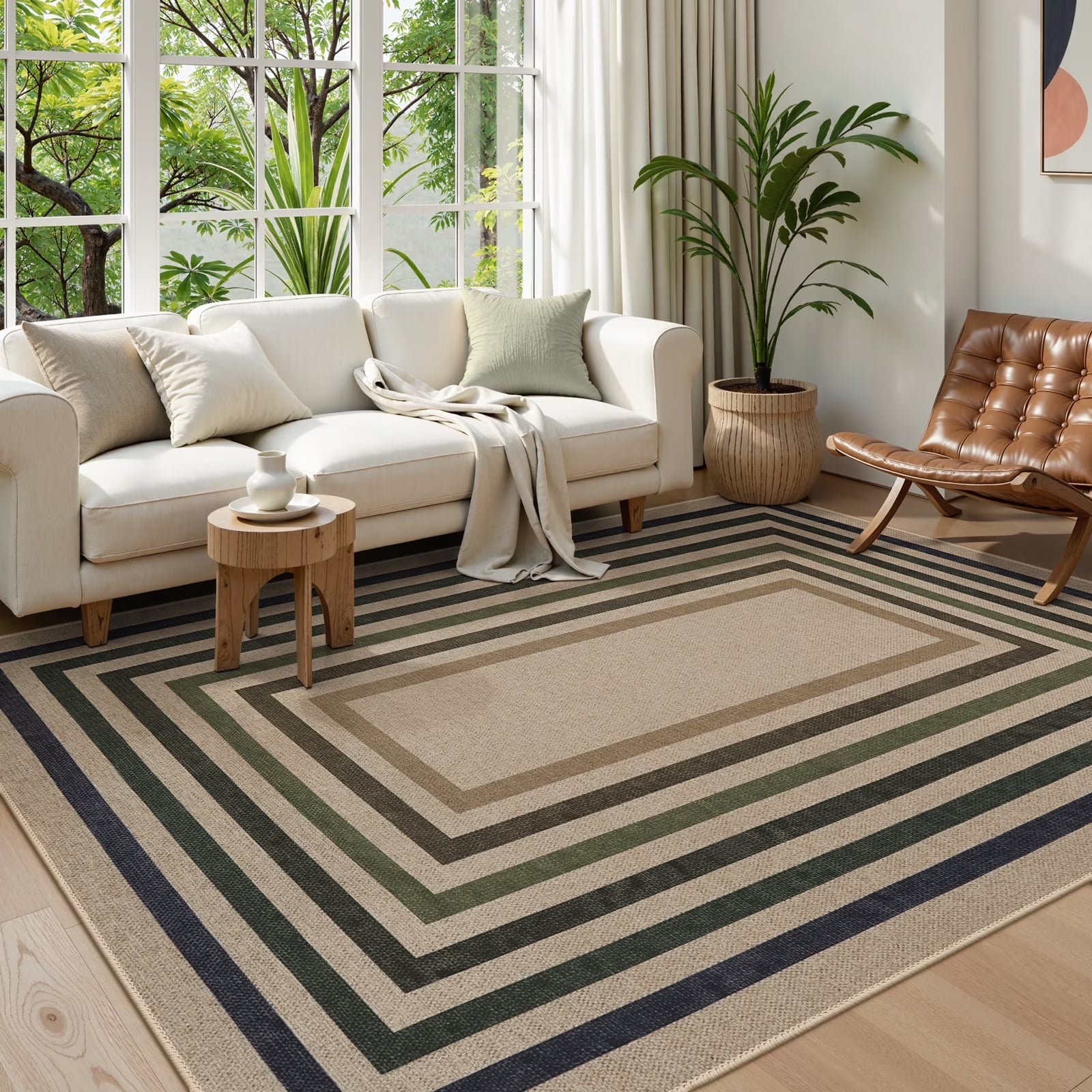 SUNDEREY Moroccan Geometric Area Rug, Washable Bedroom Rug,Easy Jute Indoor Outdoor Carpet, Farmhouse Checkered Non Slip Black Carpet for Office Couch Entrance Kitchen Walmart Walmart