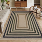 SUNDEREY Moroccan Geometric Area Rug, Washable Bedroom Rug,Easy Jute Indoor Outdoor Carpet, Farmhouse Checkered Non Slip Black Carpet for Office Couch Entrance Kitchen Walmart Walmart 5' x 7' Nature/Colorful