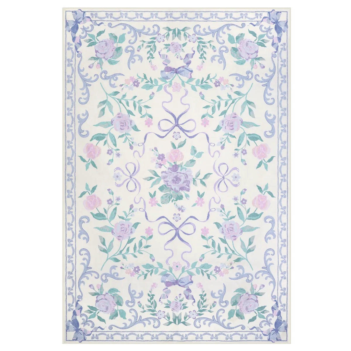 Rosabel Washable Floral Bows purple Rug Area Rugs Lahome
