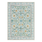 Sylvie Washable Boho Modern Parisian Garden Floral Blue Rug Area Rugs Lahome