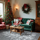 Christmas Washable Tree and Snowflake Grey Rug Area Rugs Lahome