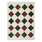 Zelie Washable Diamond Checkered Red & Green Rug Area Rugs Lahome