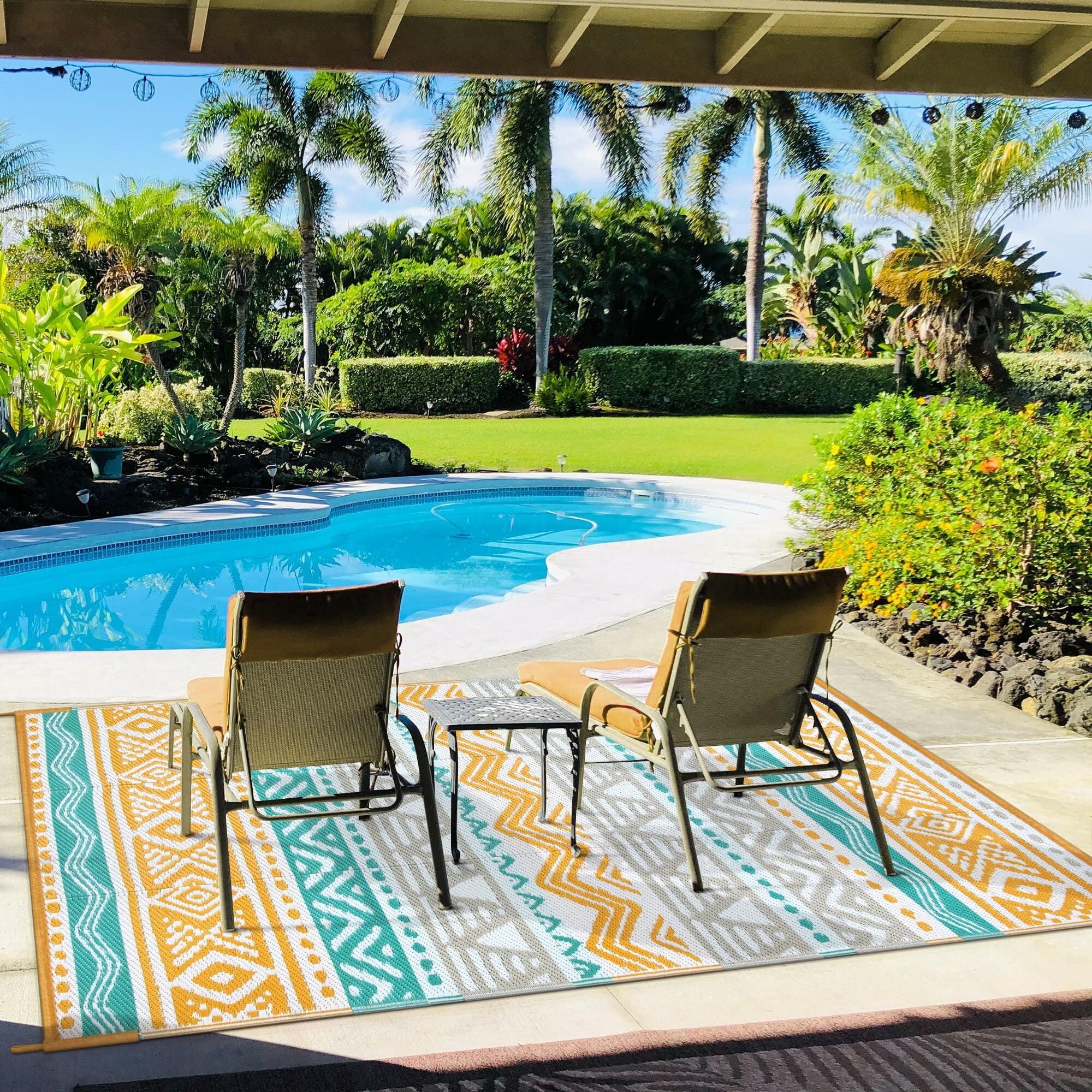 Moynesa Outdoor Rug Waterproof, Lightweight Plastic Straw Rug for Camping RV, Reversible Outside Carpet for Patio Deck Porch Balcony Picnic Tent Walmart Walmart