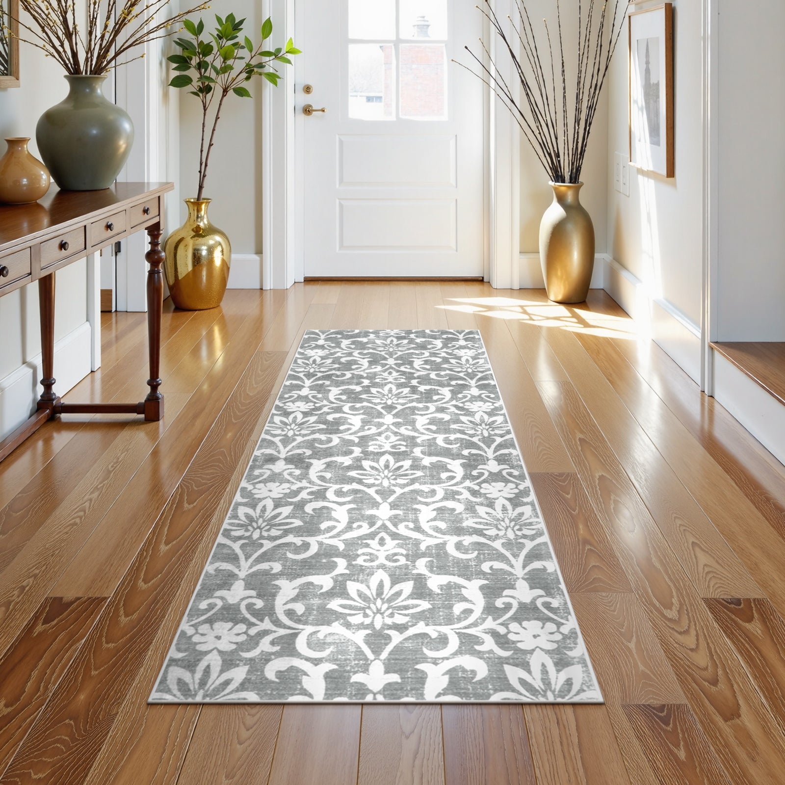 Lahome Decor Washable Rug for Bedroom, Vintage Area Rug for Dorm Room, Indoor Soft Distressed Floral Throw Rugs Non-Slip Backing for Entryway Farmhouse Kitchen Kids Playroom Walmart Walmart