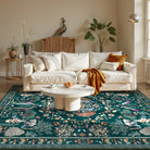 Avine Washable Bohemian Botanical Animals Green Rug Rugs Lahome