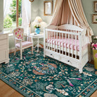 Avine Washable Bohemian Botanical Animals Green Rug Rugs Lahome
