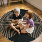 Enfys Washable Modern Rainbow Easy Jute Black/Grey Indoor/Outdoor Rug Clearance Rugs Lahome