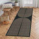 Enfys Washable Modern Rainbow Easy Jute Black/Grey Indoor/Outdoor Rug Clearance Rugs Lahome 2' x 6'