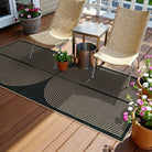 Enfys Washable Modern Rainbow Easy Jute Black/Grey Indoor/Outdoor Rug Clearance Rugs Lahome