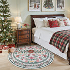 Sylvie Christmas Washable Boho Modern Parisian Garden Floral Ivory Rug Area Rugs Lahome