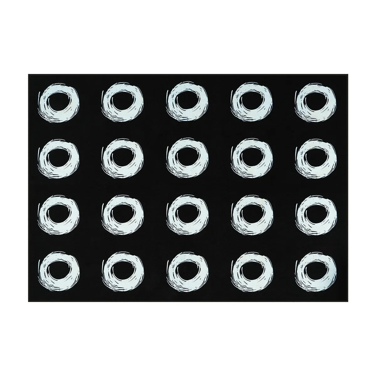 Mimot Schoolgirl Style Loop Black/White Classroom Rug Kids Rugs Lahome 6' x 8.4'