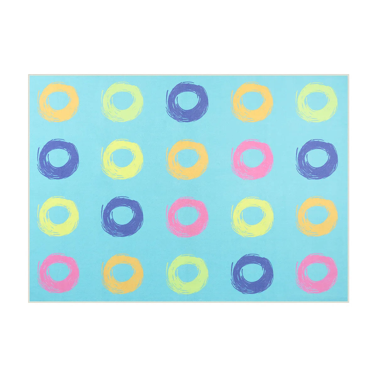 Mimot Schoolgirl Style Loop Blue Classroom Rug Kids Rugs Lahome 6' x 8.4'