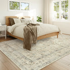 Alene Washable Vintage Medallion Floral Beige Rug Area Rugs Lahome