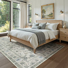 Aurelia Washable Vintage Floral Beige Grey Rug Rugs Lahome