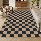 Colette Washable Checkered Easy Jute Black Indoor/Outdoor Rug Easy Jute Area Rug Lahome 6' x 9'