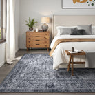 Elysee Washable Vintage Traditional Medallion Black Rug Area Rugs Lahome