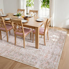 Elysee Washable Vintage Traditional Medallion Khaki Rug Area Rugs Lahome