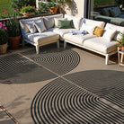 Enfys Washable Modern Rainbow Easy Jute Black Indoor/Outdoor Rug Clearance Rugs Lahome 6' x 9'