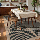 Enfys Washable Modern Rainbow Easy Jute Black Indoor/Outdoor Rug Clearance Rugs Lahome
