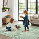 Namia Washable Modern Arch Stripe Green Rug Rugs Lahome