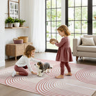 Namia Washable Modern Arch Stripe Pink Rug Rugs Lahome