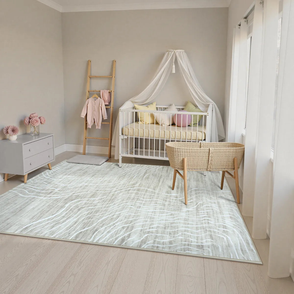 Ondel Washable Abstract Terrain Beige Rug Area Rugs Lahome