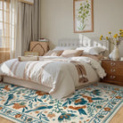 Rosalie Washable Boho Birdsong Floral Garden Beige Rug Clearance Rugs Lahome