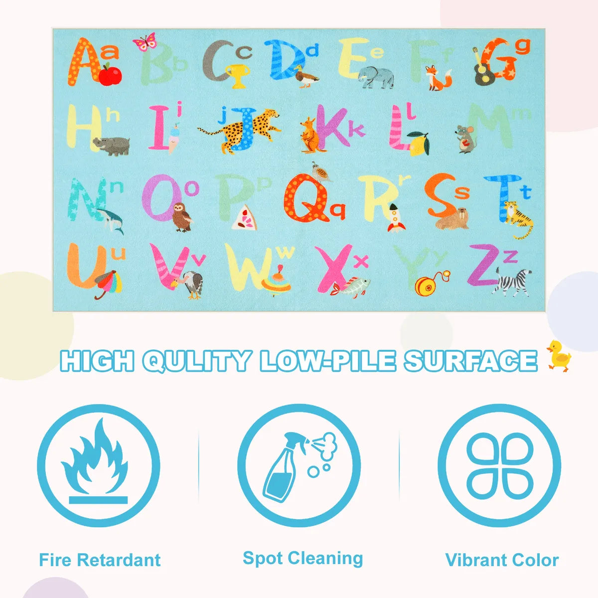 Ecolin Schoolgirl Style Alphabet Blue Classroom Rug Kids Rugs Lahome